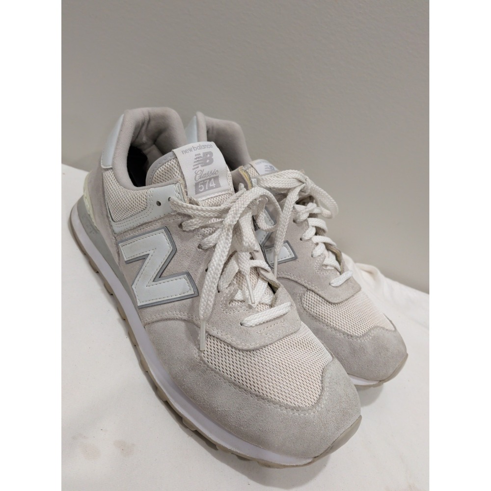 New Balance 574 Men 11.5 D Nimbus Cloud White Suede Sneaker ML574ES2
